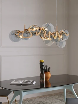 Легкая роскошная подвесная лампа для гостиной, стеклянная лампа для столовой, современная подвесная лампа для спальни и кабинета