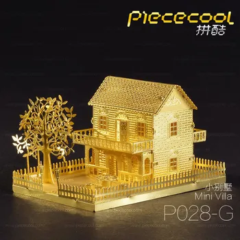 Металлическая модель сборки дома своими руками, 3D Трехмерный неклеющийся пазл, Пазл-головоломка, мебель для виллы, строительный пазл