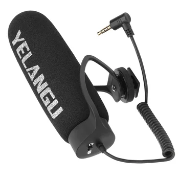 Микрофон YELANGU On Camera Shotgun Профессиональный кардиоидный амортизирующий микрофон с шумоподавлением для видеозаписи DSLR