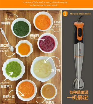 Многофункциональный ручной блендер для домашней кухни, съемный электрический миксер для пищевых соков, яиц, овощей, простой в эксплуатации Фиолетовый