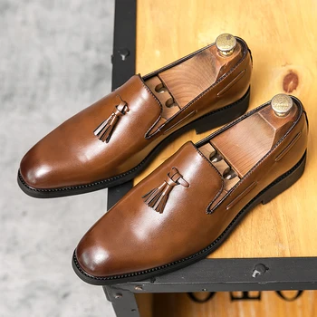 Модельные туфли с кисточками, мужская повседневная обувь, модный бренд, официальная обувь, мужская обувь ручной работы, мужская обувь в британском стиле