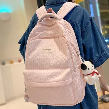 Модная леди, Милый Розовый ноутбук, Женская дорожная сумка для книг, Модный Крутой Женский Новый рюкзак для студентов колледжа, нейлоновая школьная сумка для девочек Kawaii