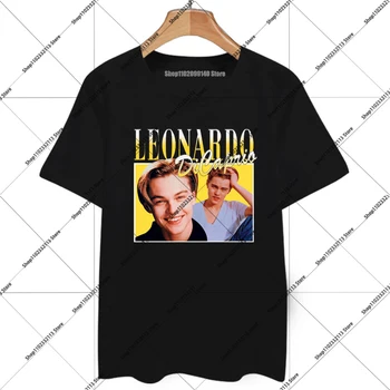 Мужская винтажная футболка, винтажная футболка Леонардо Ди Каприо, женская футболка, мужская летняя модная футболка на заказ