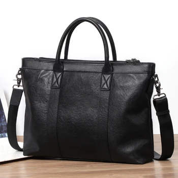Мужские сумки-портфели, деловые сумки-мессенджеры из натуральной кожи, рабочая сумка, 14-дюймовая сумка для ноутбука, многофункциональная сумка на молнии