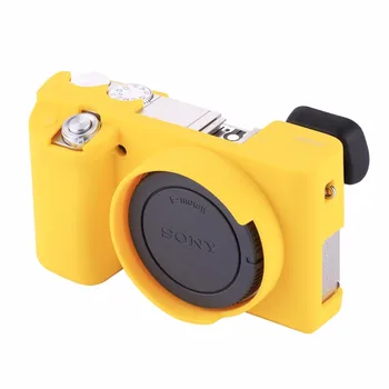 Мягкий Силиконовый Защитный чехол PULUZ для Sony ILCE-6000, Резиновый чехол для камеры Sony A6000 (желтый)
