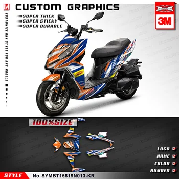Наклейки с изображением Кунг-фу на мотоциклах, Виниловые обертки для автомобилей, пользовательские наклейки для SYM DRG BT 158 2019 2020, оранжевый синий