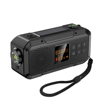 Наружное радио FM AM NOAA WB Аварийная Солнечная динамо-машина для кемпинга, зарядное устройство для телефона, блок питания, фонарик SOS, динамик Bluetooth