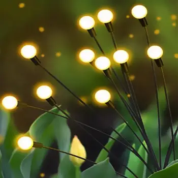 Наружный солнечный светодиодный светильник, украшение сада, водонепроницаемый фейерверк во внутреннем дворике, работающий на солнечных батареях, светлячок на газоне, Новогодние Рождественские лампы