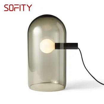 Настольная лампа SOFITY Postmodern, простая светодиодная Прикроватная стеклянная Винтажная настольная лампа для домашнего декора гостиной спальни