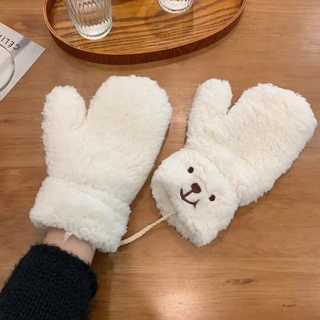 Новая 1 пара женских плюшевых перчаток с милым медвежьим когтем для девочек, мягкие плюшевые перчатки для косплея в стиле аниме, аксессуары для рождественской вечеринки, женские варежки