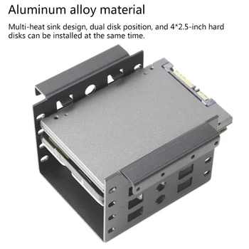 Отсек для жесткого диска из алюминиевого сплава K92F Для размещения 4-слойного 2,5-дюймового корпуса жесткого диска HDD / SSD Черный Отсек для жесткого диска