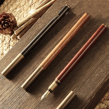 Перьевая ручка CHEN LIN в стиле ретро из дерева с тонким пером 0,5 мм, сменный чернильный мешочек, каллиграфические ручки, ручка для письма, подарки, канцелярские принадлежности