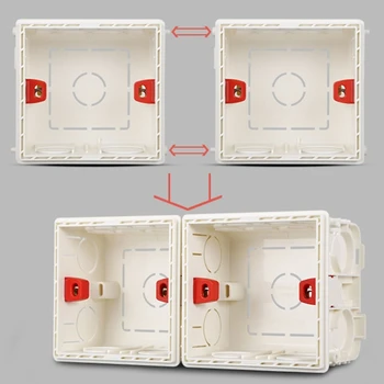 Пластиковая белая коробка защиты выключателя 86 Тип Универсальная розетка для розеток для проводов Поверхности коробки для розеток настенных выключателей 87HA