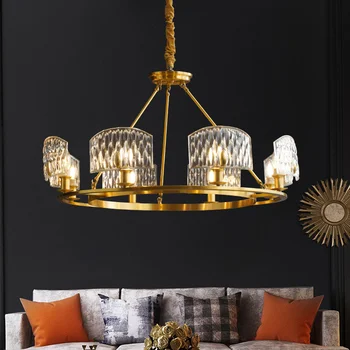 Подвесные светильники LED Золотой конус с рисунком Личи, стекло, современный модный обеденный стол, Лофт, гостиная, монохромное освещение в помещении, переменный ток 220 В