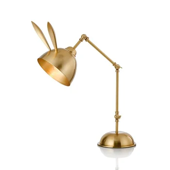 Постмодернистская настольная лампа в скандинавском стиле, Золотая палубная лампа, Кролик, Современный минималистичный уход за глазами, теплая настольная лампа для учебы, Домашняя спальня, кабинет