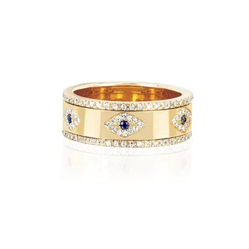 с гравировкой cz evil eye золотого цвета, широкие обручальные кольца для леди, подарок для вечеринки, украшения для пальцев, классическое антикварное кольцо