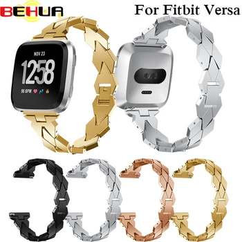 Сменный ремешок для часов из роскошной стали, ремешок-браслет для Fitbit Versa, Сменные браслеты для аксессуаров для смарт-часов Fitbit Versa