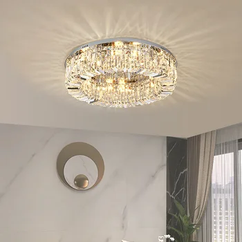 Современная промышленная хрустальная потолочная люстра в стиле ретро, винтажный подвесной светильник, подвесной светильник для гостиной, столовой, Блеск