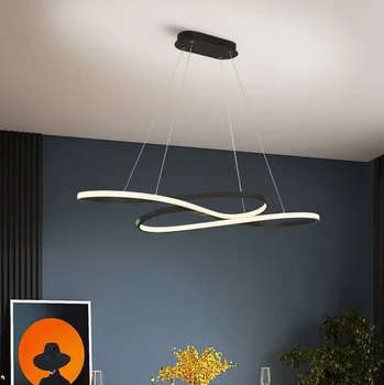 Современная светодиодная люстра неправильной формы, алюминиевая акриловая потолочная подвесная лампа, подвесной светильник для столовой, подвесной светильник для ресторана