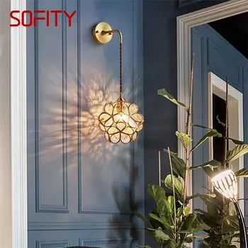 Современные настенные светильники SOFITY из латуни, креативные Романтические Лепестки, декоративные для гостиной, коридора, кровати, отеля