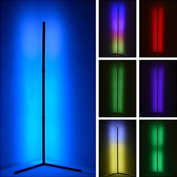 Современный простой RGB светодиодный угловой торшер с яркими атмосферными огнями, внутренние стоячие светильники для спальни, гостиной, украшения дома