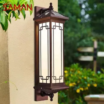 Солнечный настенный светильник SAMAN Креативный Ретро уличный светильник-бра LED Водонепроницаемый IP65 для дома, виллы, коридора, двора