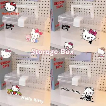 Стильный ящик для хранения Hello Kitty В общежитии для милых девочек Удобная модель Игрушки Аптечка Набор Инструментов Домашний Аккуратный Декор Подарок Ребенку