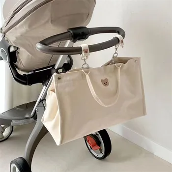 Сумка для подгузников с вышивкой милого Медведя, детский органайзер, сумка для беременных, сумка для коляски, сумка для мамы, дорожная большая сумка для прогулок