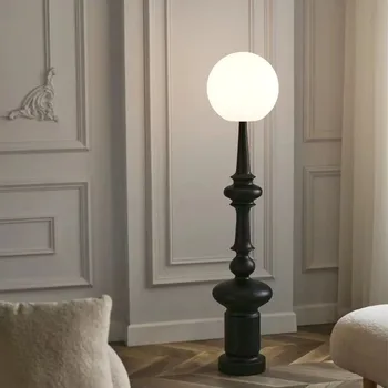 Торшер с римской колонной в стиле ретро, Дизайнерское украшение для дивана в американской гостиной, вертикальная настольная лампа в стиле античности