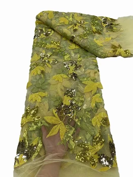 Тюль, кружево, сетка с пайетками, вышивка, европейское и американское элегантное женское платье чонсам в стиле ретро, ткань 5 ярдов