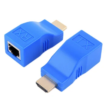 Удлинитель HDMI с портами 1080P RJ45 Расширение локальной сети HDMI длиной до 30 м по кабелю CAT5E / 6 UTP LAN Ethernet для HDTV HDPC