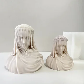 Форма для свечей 3d Женское силиконовое мыло для гипсовых изделий ручной работы Скульптуры и статуэтки Гипсовые фигурки Образуют декоративную форму