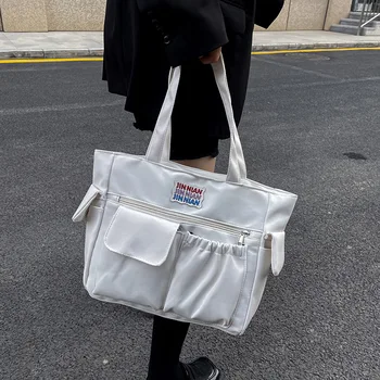 Школьные сумки большой емкости для девочек-подростков, японская кавайная сумка через плечо для женщин, нейлоновая сумка с несколькими карманами, сумки, сумка для книг
