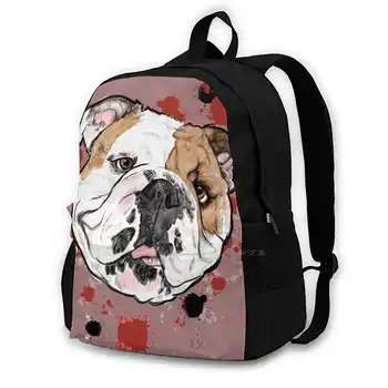 Эдди Бульдог Модные сумки для путешествий Рюкзак для ноутбука Бульдог Домашнее животное Английский Бульдог Хулиган Домашние животные Собака